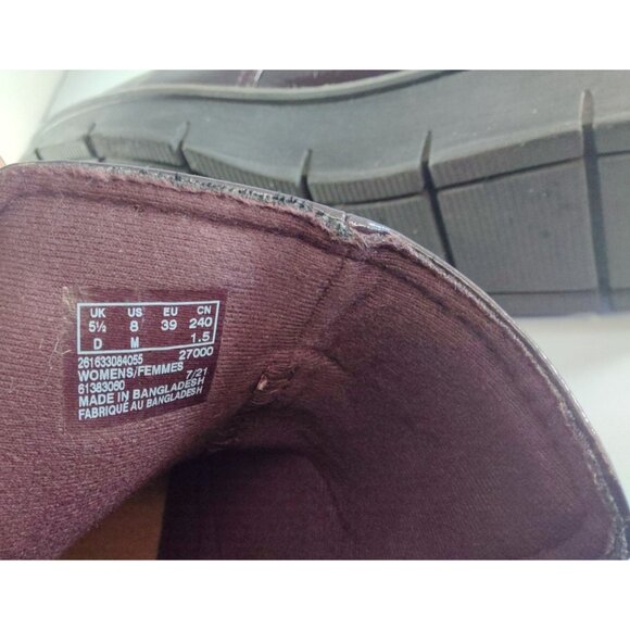 Clarks Collection Airabell Size 8 Burgundy Patent Leather Wedge Ankle Boots - Picture 6 of 6